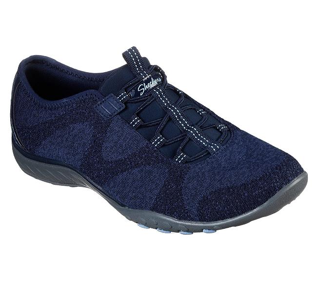 Zapatos Colegio Skechers Mujer - Breathe Azul Marino VHQRG7836